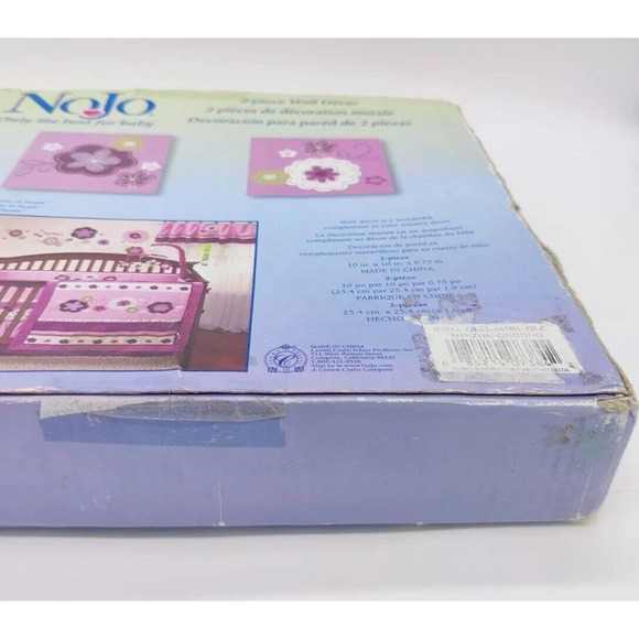 NOJO Pretty in Purple 2pc Wall Decor Art Pictures Nursery Girl Bedroom Flowers - Picture 2 of 7